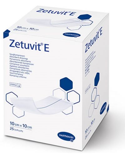Zetuvit E Aбсорбиращи превръзки, стерилни, 10 x 10 cm, 25 броя, Hartmann - 1